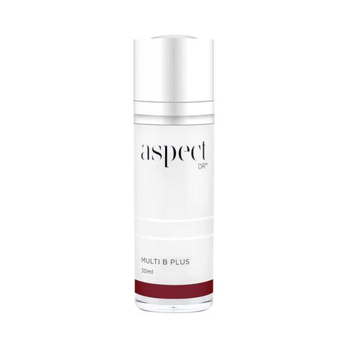 Aspect DR Multi B Plus-Cove Medispa-Skincare-treatments-Australia-Perth-Description: Powerhouse B serum. Tocopherol Acetate | A powerful antioxidant that hydrates the skin. Homeo-ShieldTM (Fucus Serratus Extract) | Derived from a brown algae, supports skin barrier function. Vitazymes B Complex | A polypeptide blend of B vitamins that combines Niacinamide, Panthenol and Folic Acid. Homeo-SootheTM(Ascophyllum Nodosum Extract) | A calming extract from a brown seaweed. Application: Dispense 1 pump a