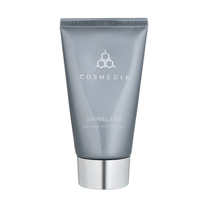 Cosmedix Shineless-Cove Medispa-Skincare-treatments-Australia-Perth-Description: Reduce the look of shine for a more matte complexion. Key ingredients help firm, smooth and brighten the appearance of the skin. Key Benefits: • Provides long-lasting hydration• Helps to reduce the appearance of redness• Strengthens the skins natural barrier function Suitable for: Combination, oily and skins with congestion concerns. Usage: AM/PM. Use a pea size amount post serums but prior to sun protection.